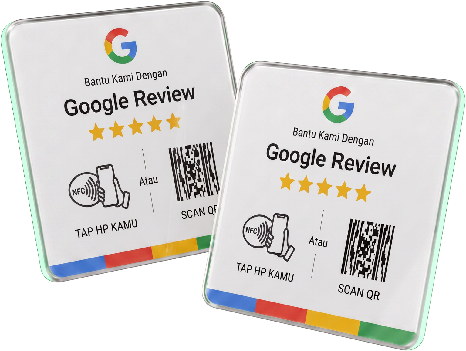 Kartu NFC dan QR untuk review Google